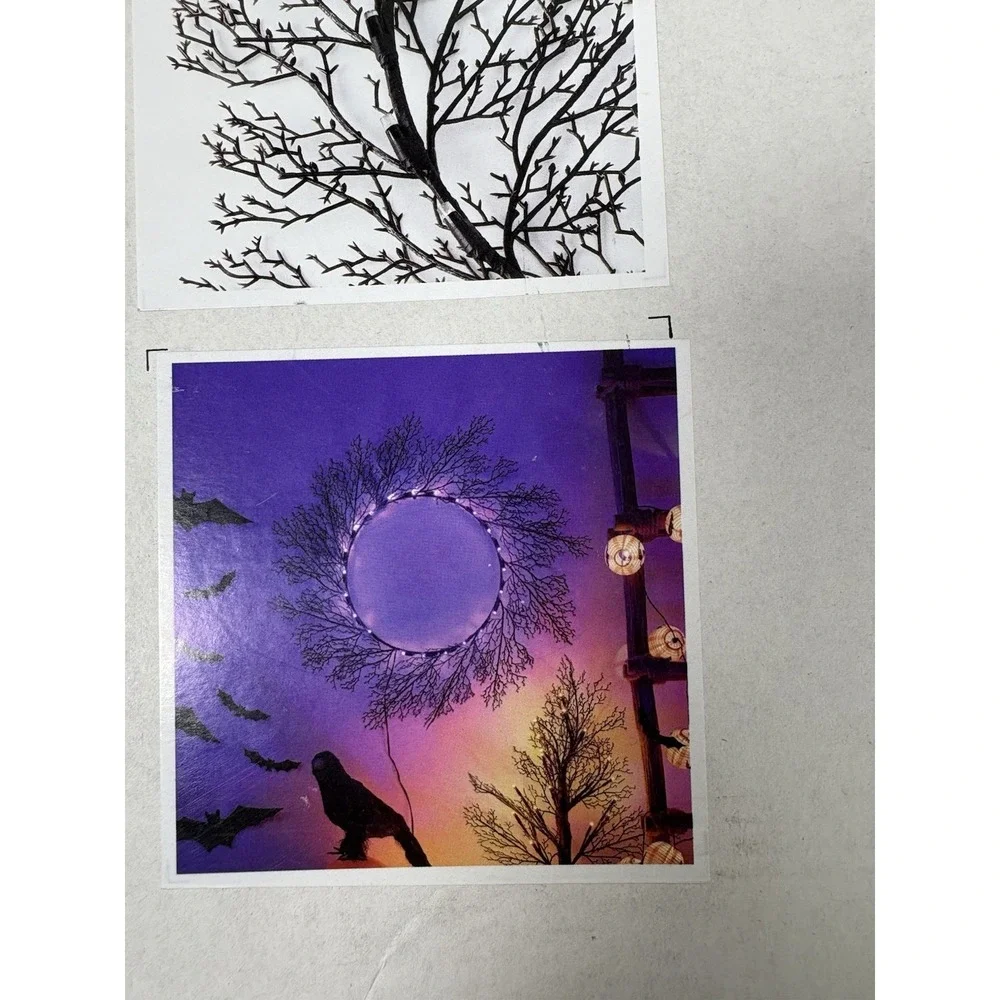 Ikea KUSTFYR Halloween Wreath BLACK with PURPLE LED Lights 705.603.66